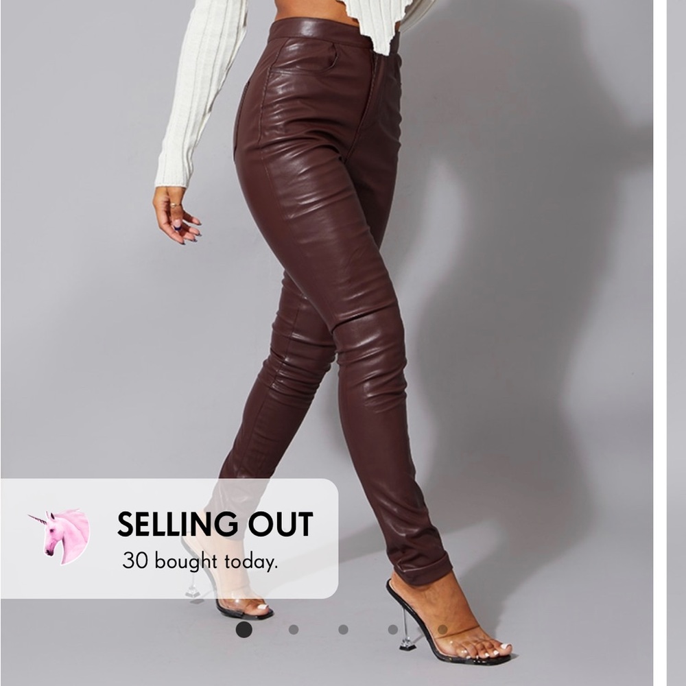 Leather brown pants brand new